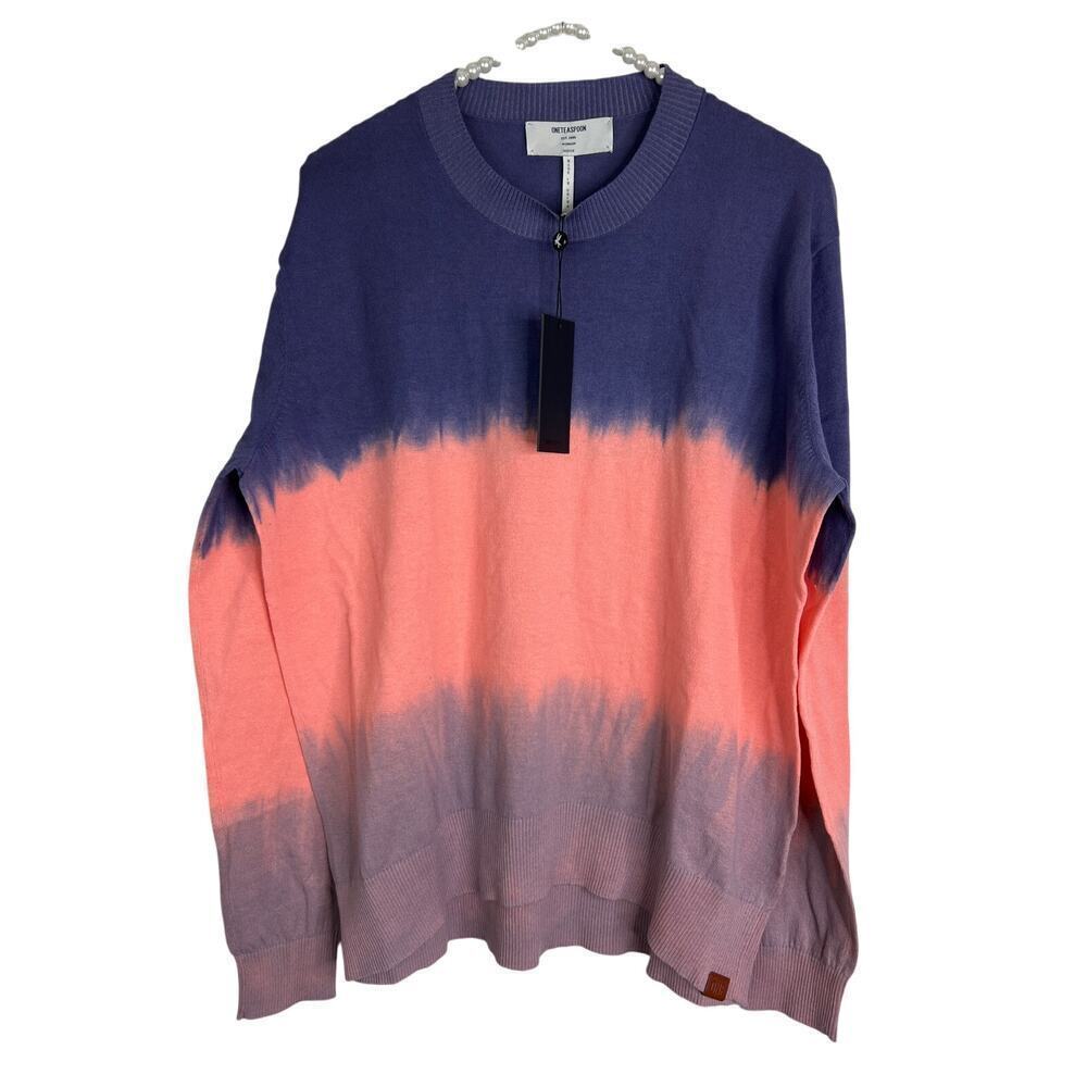 One Teaspoon‎ Horizon Unisex Dip Dyed Coloring Knit Light Weight Sweater SZ Med